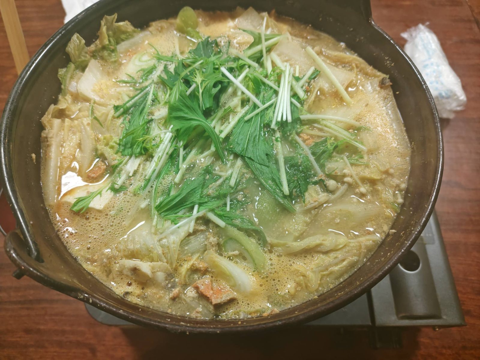 冬の昼食のあんこう鍋